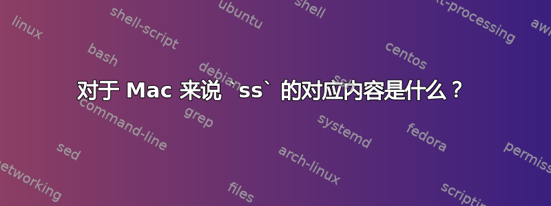 对于 Mac 来说 `ss` 的对应内容是什么？