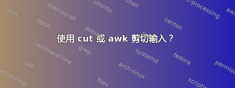 使用 cut 或 awk 剪切输入？