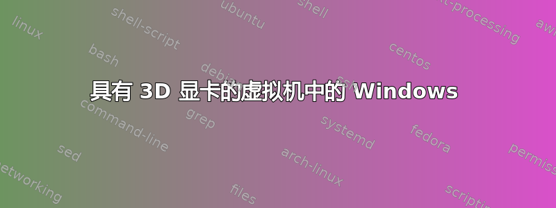 具有 3D 显卡的虚拟机中的 Windows