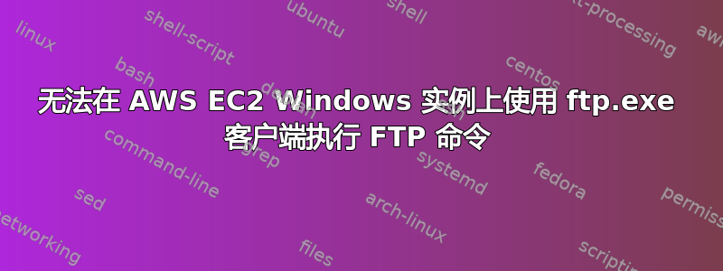 无法在 AWS EC2 Windows 实例上使用 ftp.exe 客户端执行 FTP 命令