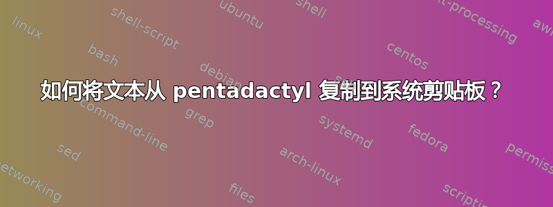 如何将文本从 pentadactyl 复制到系统剪贴板？