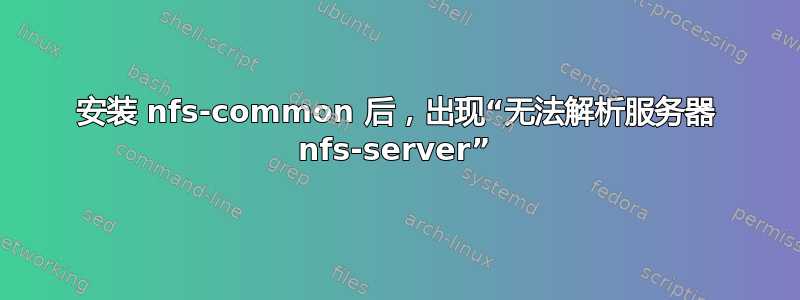 安装 nfs-common 后，出现“无法解析服务器 nfs-server”