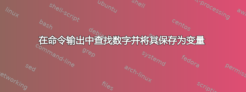 在命令输出中查找数字并将其保存为变量