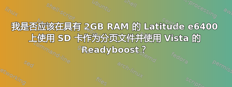 我是否应该在具有 2GB RAM 的 Latitude e6400 上使用 SD 卡作为分页文件并使用 Vista 的 Readyboost？