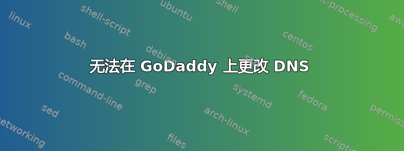 无法在 GoDaddy 上更改 DNS