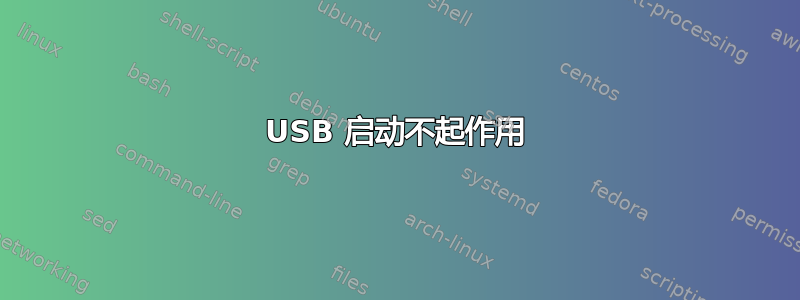 USB 启动不起作用