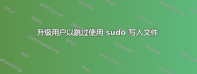 升级用户以跳过使用 sudo 写入文件