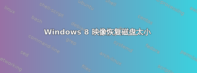 Windows 8 映像恢复磁盘太小