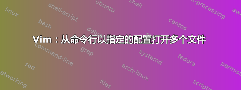 Vim：从命令行以指定的配置打开多个文件