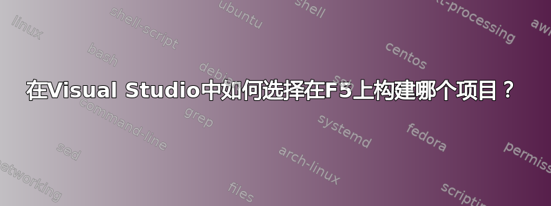 在Visual Studio中如何选择在F5上构建哪个项目？