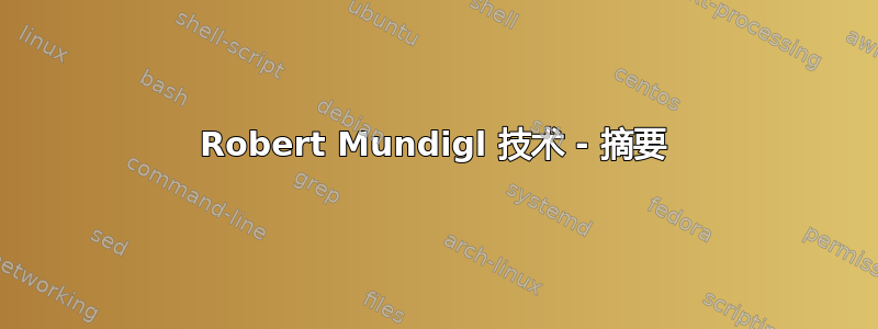 Robert Mundigl 技术 - 摘要