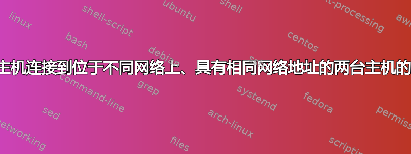 将一台主机连接到位于不同网络上、具有相同网络地址的两台主机的选项？