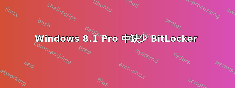 Windows 8.1 Pro 中缺少 BitLocker