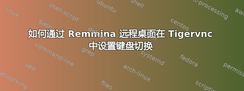 如何通过 Remmina 远程桌面在 Tigervnc 中设置键盘切换