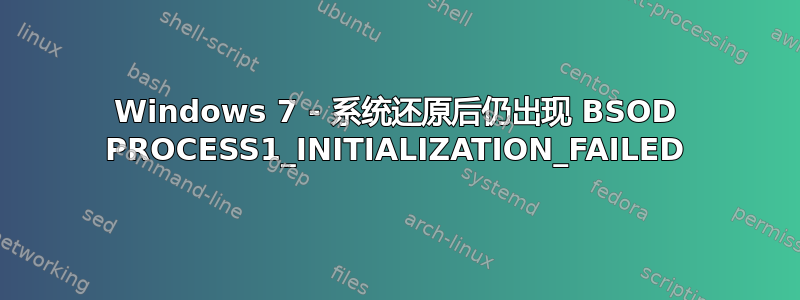 Windows 7 - 系统还原后仍出现 BSOD PROCESS1_INITIALIZATION_FAILED