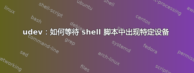 udev：如何等待 shell 脚本中出现特定设备