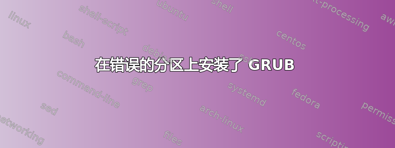 在错误的分区上安装了 GRUB