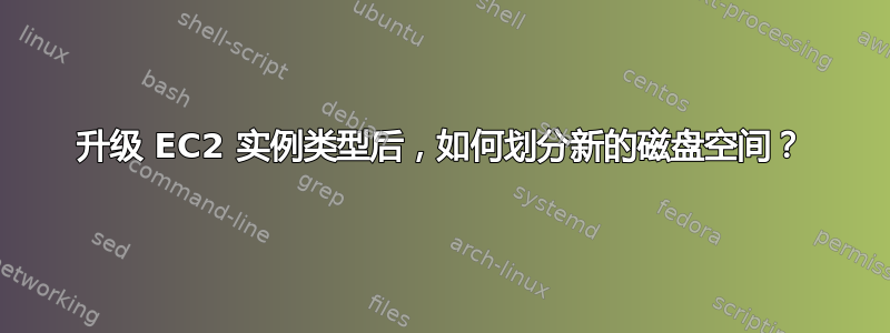 升级 EC2 实例类型后，如何划分新的磁盘空间？