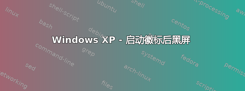 Windows XP - 启动徽标后黑屏