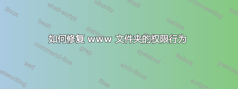 如何修复 www 文件夹的权限行为