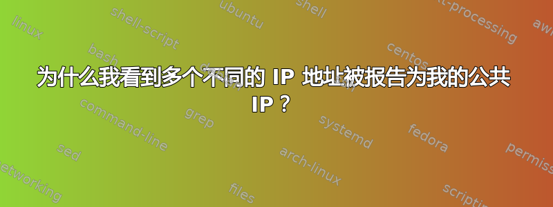 为什么我看到多个不同的 IP 地址被报告为我的公共 IP？