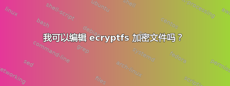 我可以编辑 ecryptfs 加密文件吗？