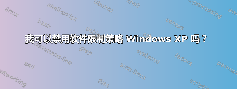 我可以禁用软件限制策略 Windows XP 吗？