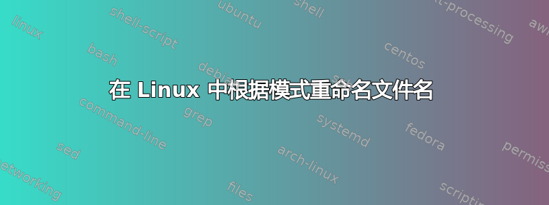 在 Linux 中根据模式重命名文件名