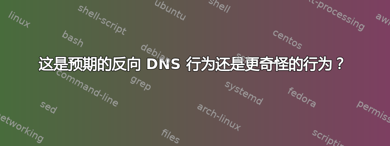 这是预期的反向 DNS 行为还是更奇怪的行为？