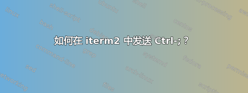 如何在 iterm2 中发送 Ctrl-;？