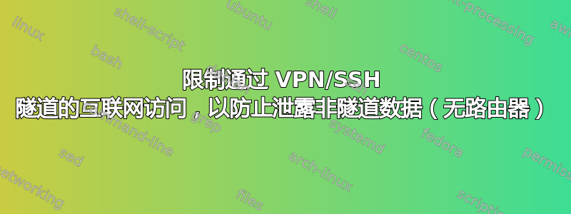 限制通过 VPN/SSH 隧道的互联网访问，以防止泄露非隧道数据（无路由器）