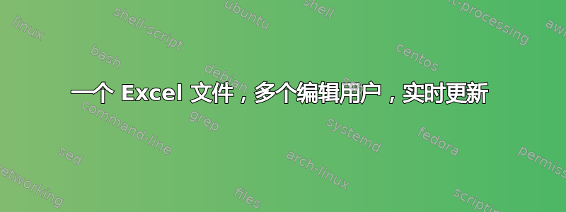 一个 Excel 文件，多个编辑用户，实时更新