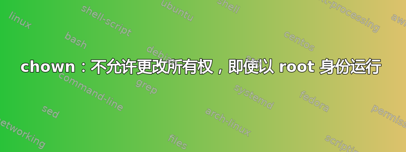 chown：不允许更改所有权，即使以 root 身份运行