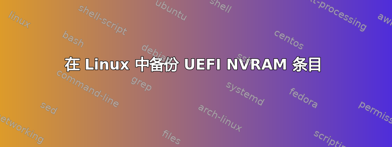 在 Linux 中备份 UEFI NVRAM 条目