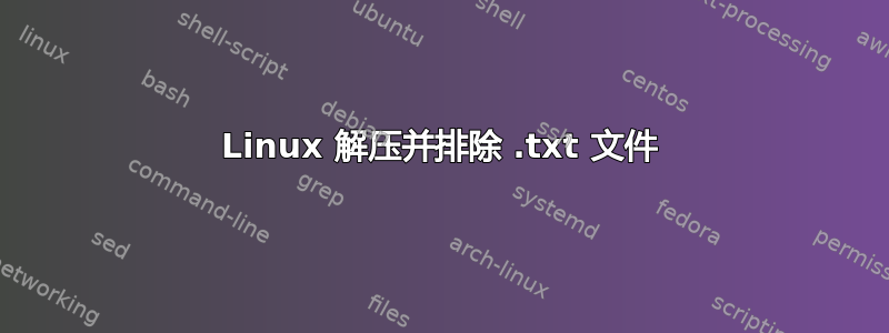 Linux 解压并排除 .txt 文件