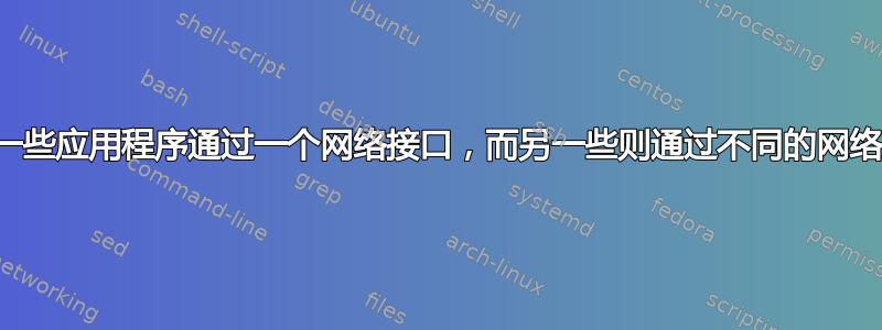 如何让一些应用程序通过一个网络接口，而另一些则通过不同的网络接口？