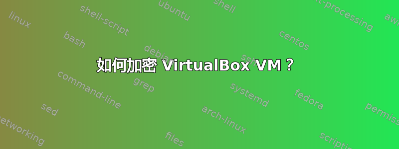 如何加密 VirtualBox VM？