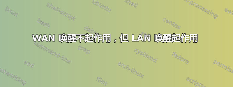 WAN 唤醒不起作用，但 LAN 唤醒起作用