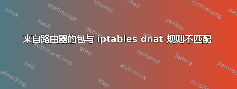 来自路由器的包与 iptables dnat 规则不匹配