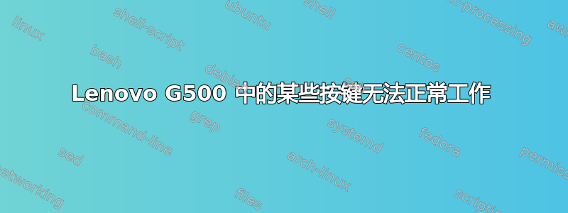 Lenovo G500 中的某些按键无法正常工作