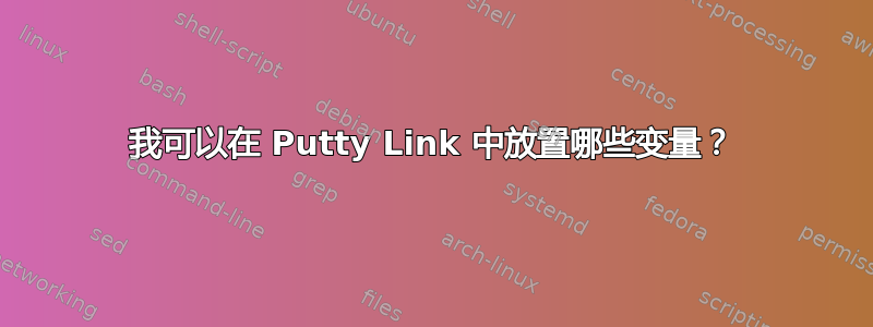 我可以在 Putty Link 中放置哪些变量？