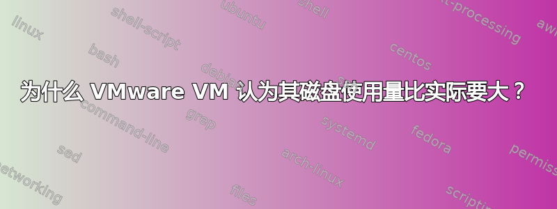 为什么 VMware VM 认为其磁盘使用量比实际要大？