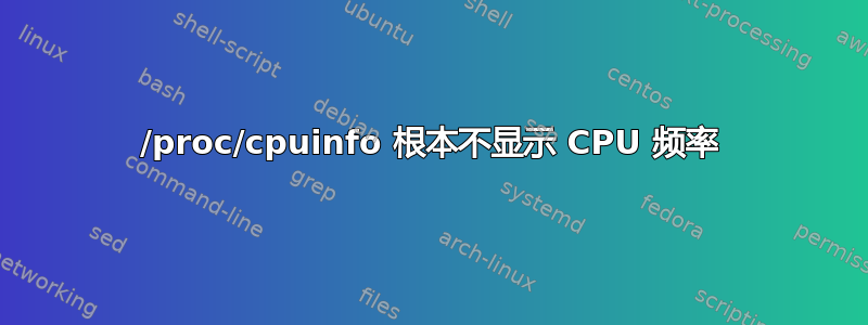 /proc/cpuinfo 根本不显示 CPU 频率