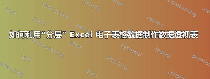 如何利用“分层” Excel 电子表格数据制作数据透视表