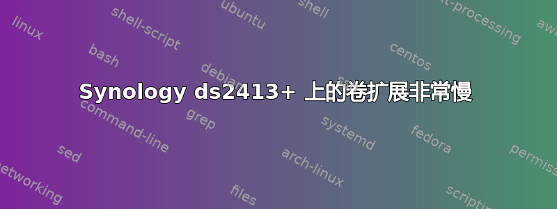 Synology ds2413+ 上的卷扩展非常慢