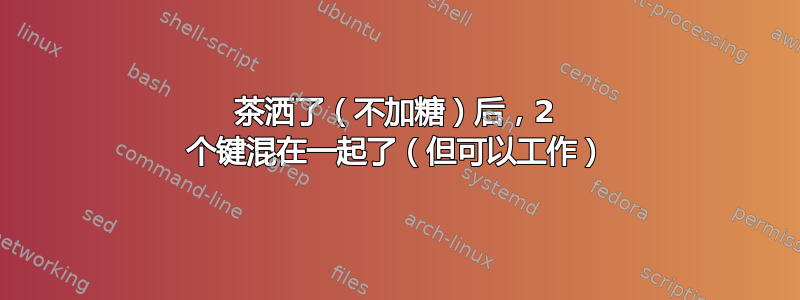 茶洒了（不加糖）后，2 个键混在一起了（但可以工作）