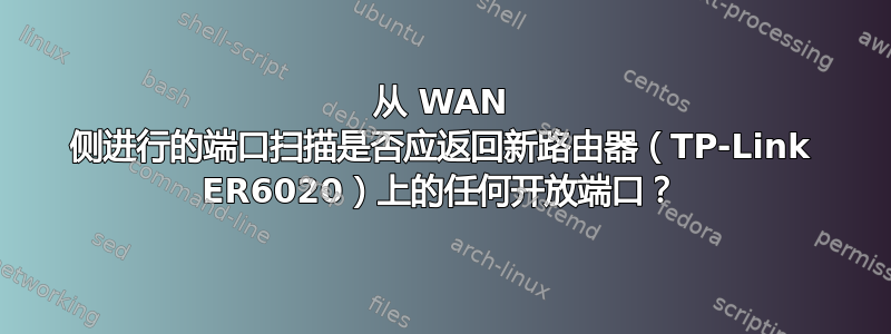 从 WAN 侧进行的端口扫描是否应返回新路由器（TP-Link ER6020）上的任何开放端口？