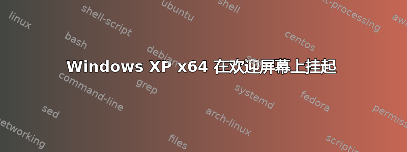 Windows XP x64 在欢迎屏幕上挂起