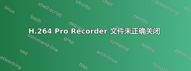 H.264 Pro Recorder 文件未正确关闭