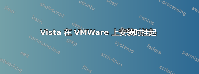 Vista 在 VMWare 上安装时挂起